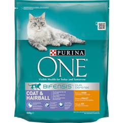 Droogvoer voor volwassen katten Coat en Anti Hairball 800 g