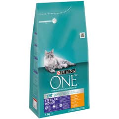 Droogvoer voor volwassen gesteriliseerde binnenhuiskatten Sterilcat met kip 1.5 kg
