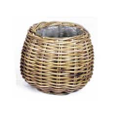 Panier rond en rotin gris antique 26cm 24 cm