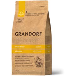 Droogvoer voor honden van kleine rassen met 4 vleessoorten, aangevuld met volkoren bruine rijst 1 kg