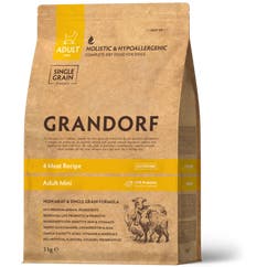 Droogvoer voor honden van kleine rassen met 4 vleessoorten, aangevuld met volkoren bruine rijst 3 kg