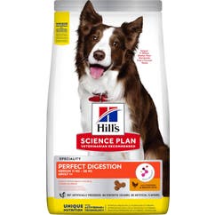 Droogvoer voor volwassen honden Perfect Digestion met kip en rijst 12 kg