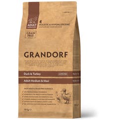 Droogvoer voor volwassen honden met eenden- en kalkoenvlees, aangevuld met zoete aardappel 10 kg