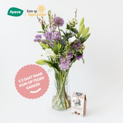 Bouquet champêtre Lovely Lavender avec vase & biscuits Grand