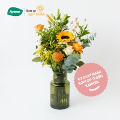 Bouquet champêtre Sunny Sunflower avec vase de luxe Grand